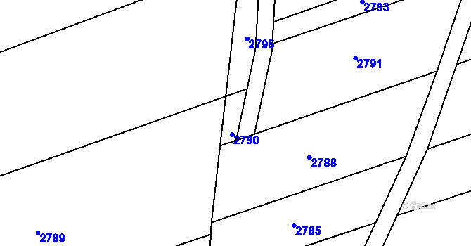 Parcela st. 2655/10 v KÚ Bzová u Uherského Brodu, Katastrální mapa