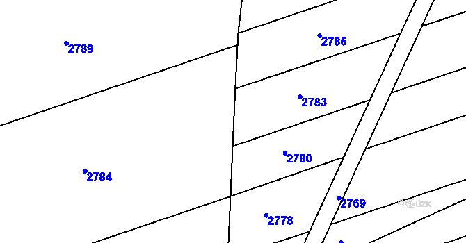 Parcela st. 2655/13 v KÚ Bzová u Uherského Brodu, Katastrální mapa