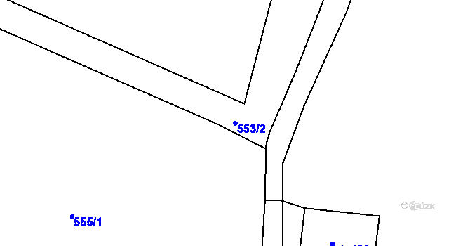 Parcela st. 553/2 v KÚ Lhenice u Bžan, Katastrální mapa