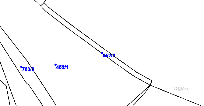 Parcela st. 452/2 v KÚ Lhenice u Bžan, Katastrální mapa