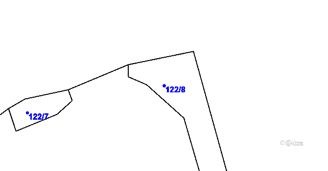 Parcela st. 122/8 v KÚ Lhenice u Bžan, Katastrální mapa