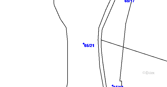 Parcela st. 65/21 v KÚ Bezemín, Katastrální mapa