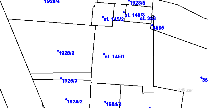 Parcela st. 145/1 v KÚ Cehnice, Katastrální mapa