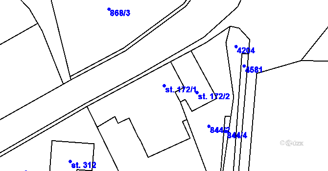Parcela st. 172/1 v KÚ Cehnice, Katastrální mapa