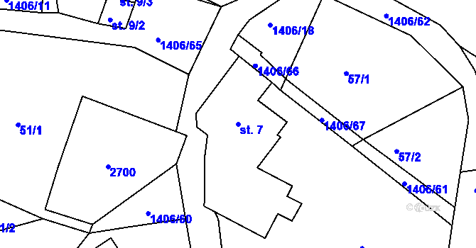 Parcela st. 7 v KÚ Cejle, Katastrální mapa