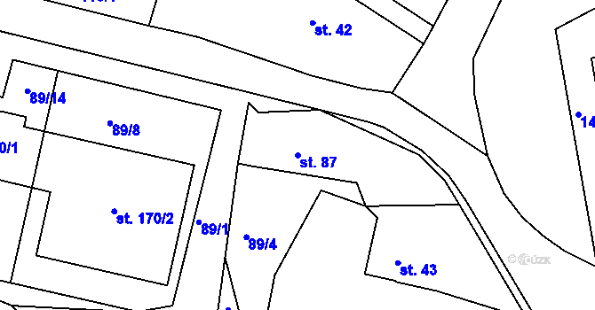 Parcela st. 87 v KÚ Cejle, Katastrální mapa