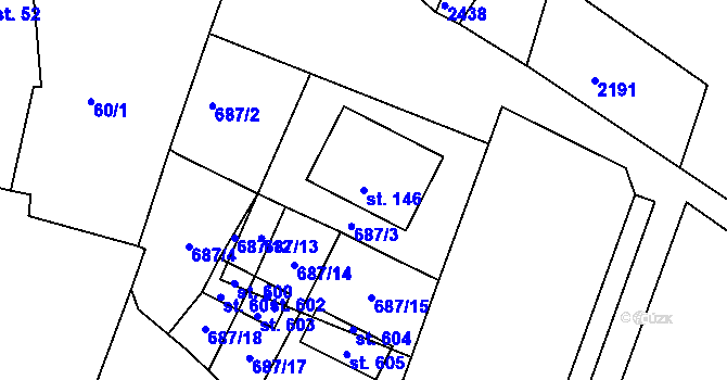 Parcela st. 146 v KÚ Cejle, Katastrální mapa