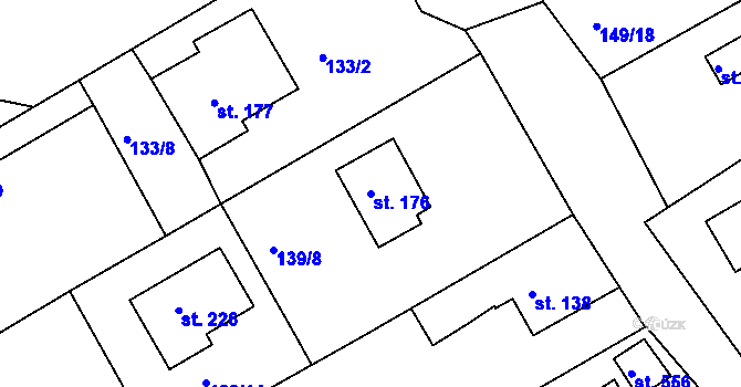 Parcela st. 176 v KÚ Cejle, Katastrální mapa