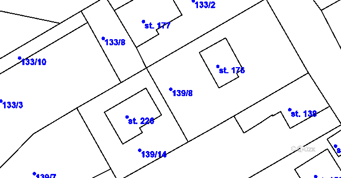 Parcela st. 139/8 v KÚ Cejle, Katastrální mapa