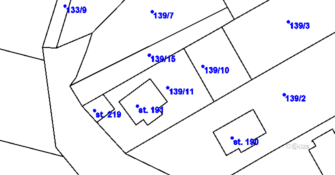 Parcela st. 139/11 v KÚ Cejle, Katastrální mapa