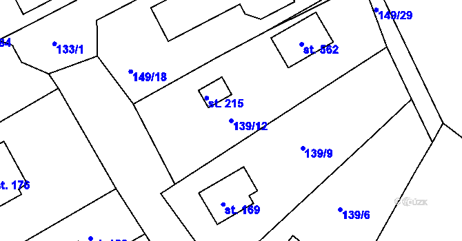 Parcela st. 139/12 v KÚ Cejle, Katastrální mapa