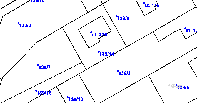 Parcela st. 139/14 v KÚ Cejle, Katastrální mapa