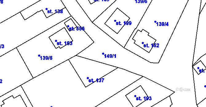 Parcela st. 149/1 v KÚ Cejle, Katastrální mapa