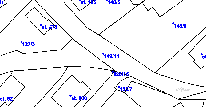 Parcela st. 149/14 v KÚ Cejle, Katastrální mapa