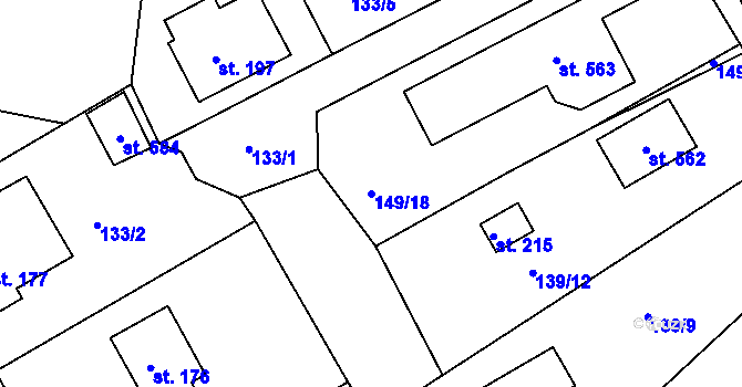 Parcela st. 149/18 v KÚ Cejle, Katastrální mapa