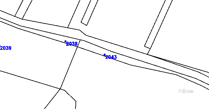 Parcela st. 2043 v KÚ Cejle, Katastrální mapa