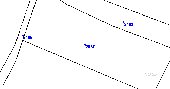 Parcela st. 2057 v KÚ Cejle, Katastrální mapa
