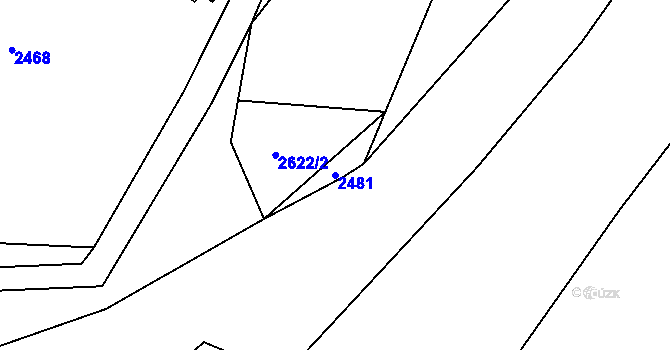 Parcela st. 2481 v KÚ Cejle, Katastrální mapa