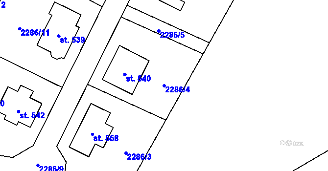 Parcela st. 2286/4 v KÚ Cejle, Katastrální mapa