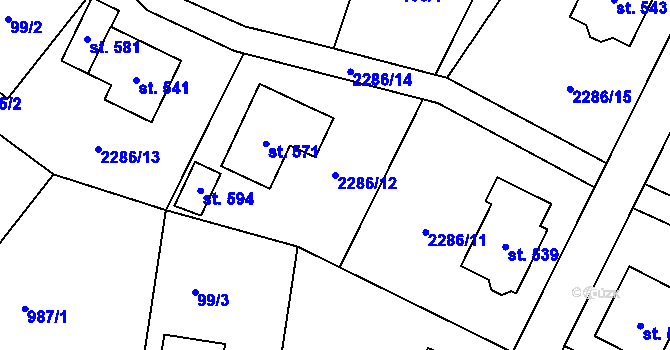 Parcela st. 2286/12 v KÚ Cejle, Katastrální mapa