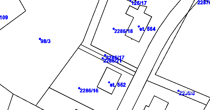 Parcela st. 2286/17 v KÚ Cejle, Katastrální mapa