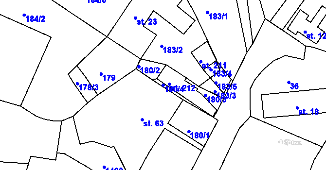 Parcela st. 180/4 v KÚ Cejle, Katastrální mapa