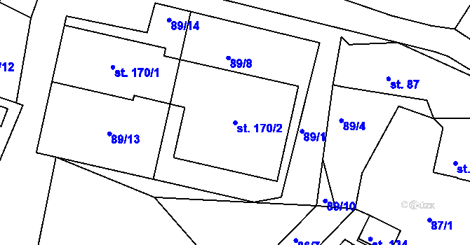 Parcela st. 170/2 v KÚ Cejle, Katastrální mapa