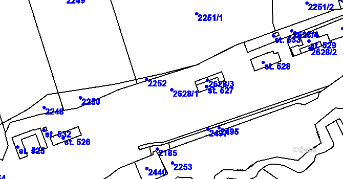 Parcela st. 2628/1 v KÚ Cejle, Katastrální mapa