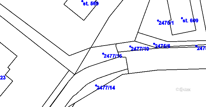 Parcela st. 2477/15 v KÚ Cejle, Katastrální mapa