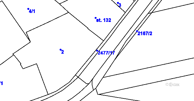 Parcela st. 2477/17 v KÚ Cejle, Katastrální mapa