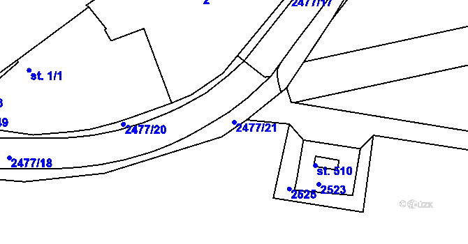 Parcela st. 2477/21 v KÚ Cejle, Katastrální mapa