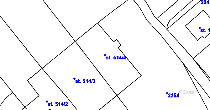 Parcela st. 514/4 v KÚ Dvorce u Jihlavy, Katastrální mapa