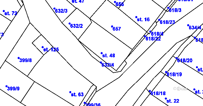 Parcela st. 48 v KÚ Cekov, Katastrální mapa