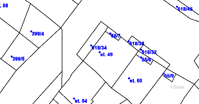 Parcela st. 49 v KÚ Cekov, Katastrální mapa