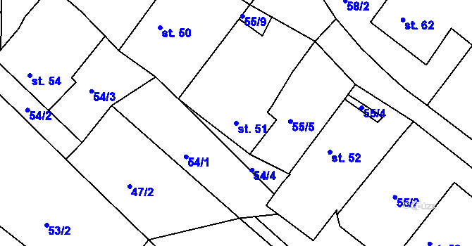 Parcela st. 51 v KÚ Cekov, Katastrální mapa