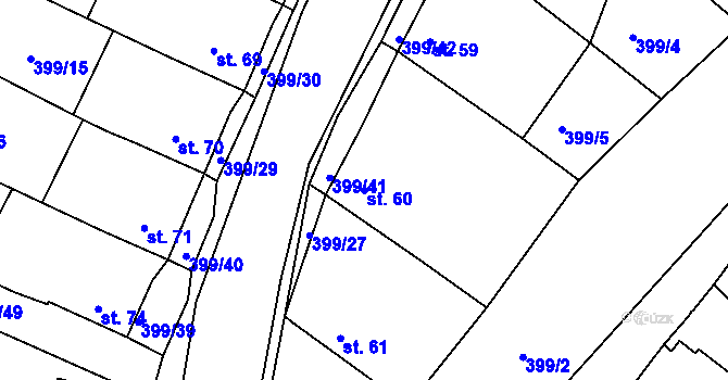 Parcela st. 60 v KÚ Cekov, Katastrální mapa