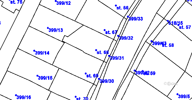 Parcela st. 68 v KÚ Cekov, Katastrální mapa