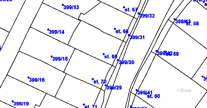 Parcela st. 69 v KÚ Cekov, Katastrální mapa