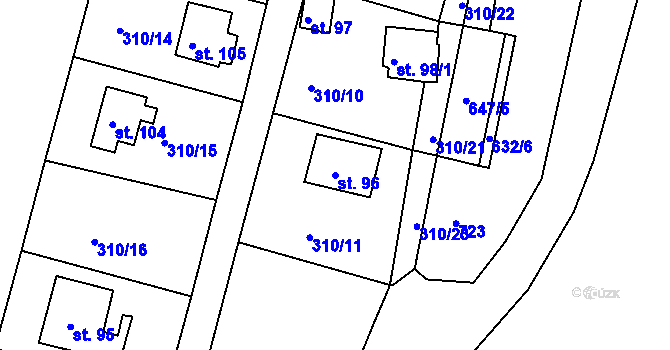 Parcela st. 96 v KÚ Cekov, Katastrální mapa