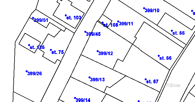 Parcela st. 399/12 v KÚ Cekov, Katastrální mapa