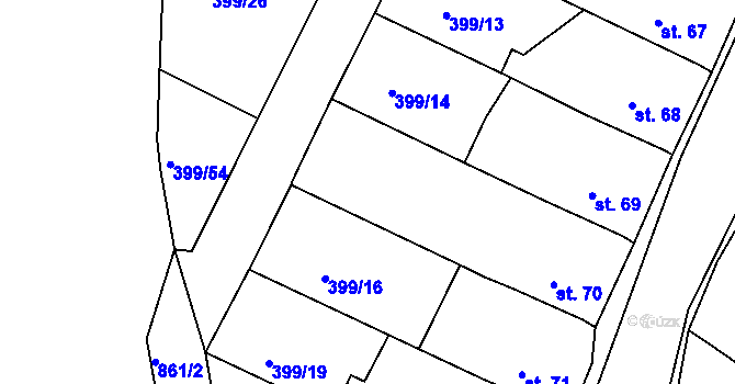 Parcela st. 399/15 v KÚ Cekov, Katastrální mapa