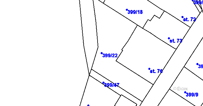 Parcela st. 399/22 v KÚ Cekov, Katastrální mapa