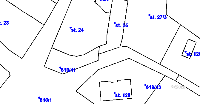 Parcela st. 618/42 v KÚ Cekov, Katastrální mapa
