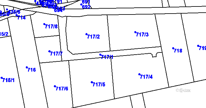 Parcela st. 717 v KÚ Cekov, Katastrální mapa