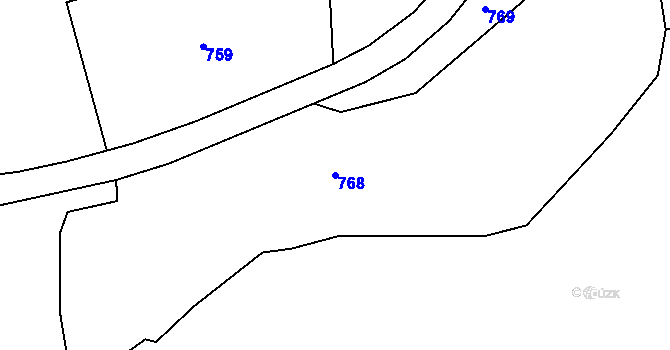 Parcela st. 768 v KÚ Cekov, Katastrální mapa