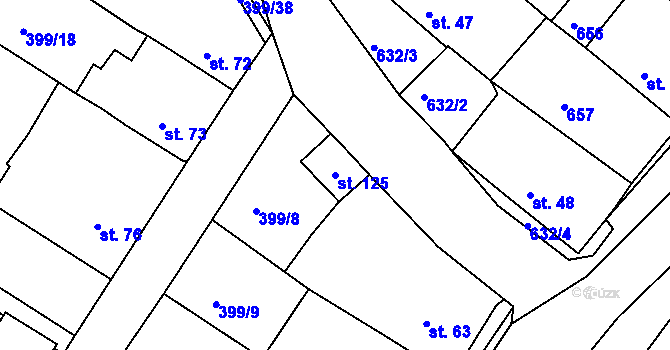 Parcela st. 125 v KÚ Cekov, Katastrální mapa