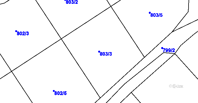 Parcela st. 803/3 v KÚ Cekov, Katastrální mapa