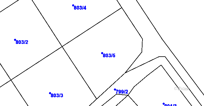 Parcela st. 803/5 v KÚ Cekov, Katastrální mapa
