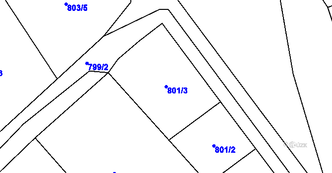 Parcela st. 801/3 v KÚ Cekov, Katastrální mapa