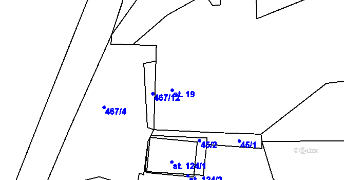 Parcela st. 19 v KÚ Sirá, Katastrální mapa